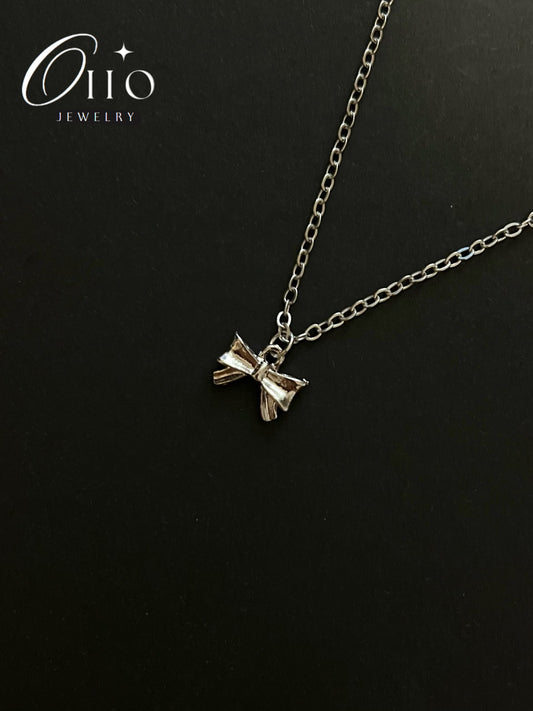 Silver Bowtie Necklace