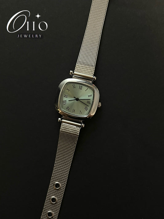 Simple Silver Square Watch